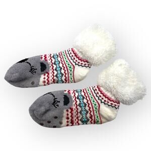 Juniors' So Cozy Slipper Socks Kuala Bear Fleece Lined No Slip Footies